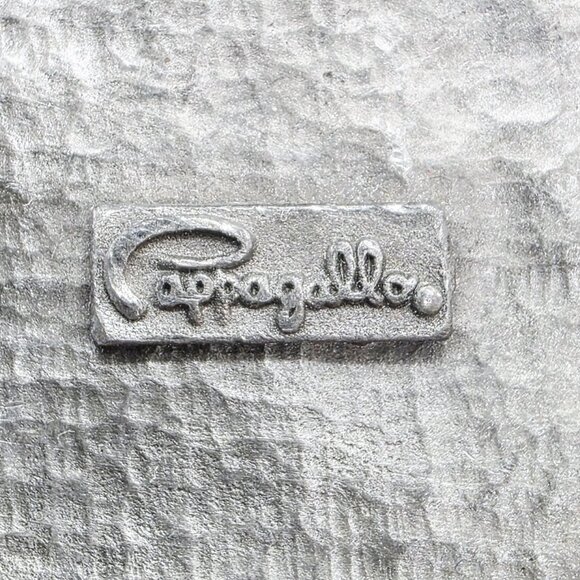 Vintage 90s PAPPAGALLO Pewter Tone Metal Two Piece Belt Buckle Abstract Y2K main image 8